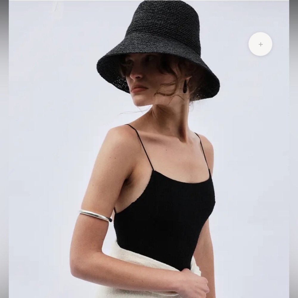 Janessa Leone “Felix” packable raffia straw hat, M